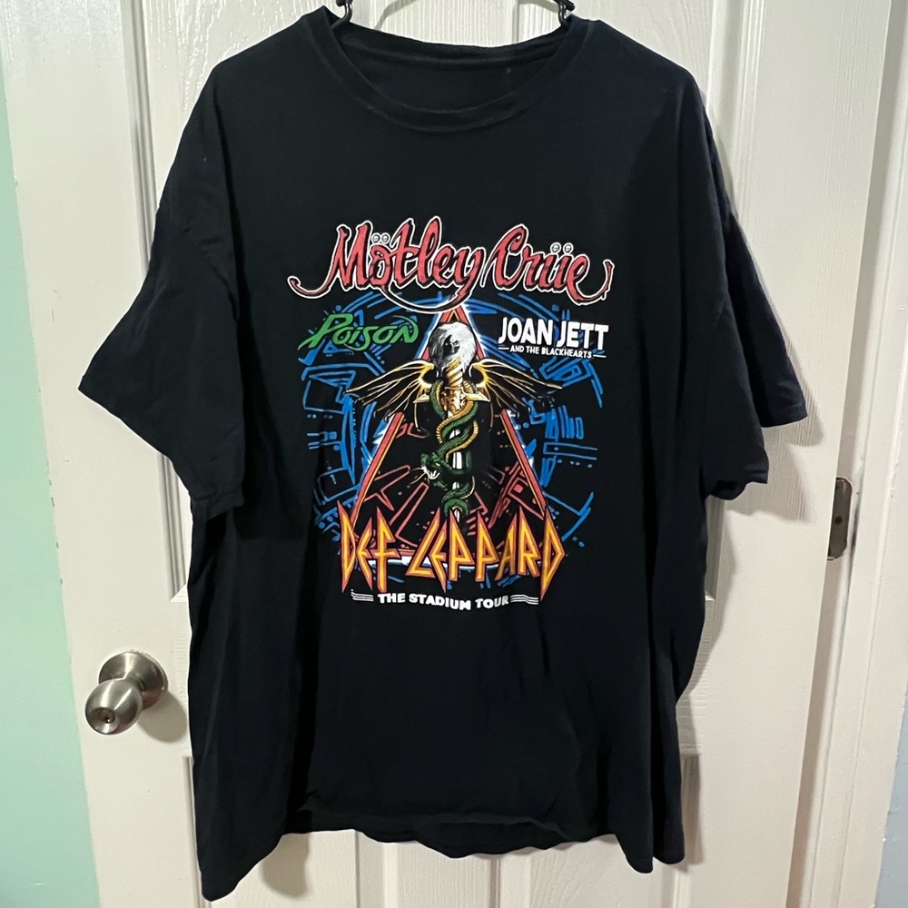 Motley Crue Def Leppard Posion Joan Jett Rock Band Tour Concert T Shirt Size XXL
